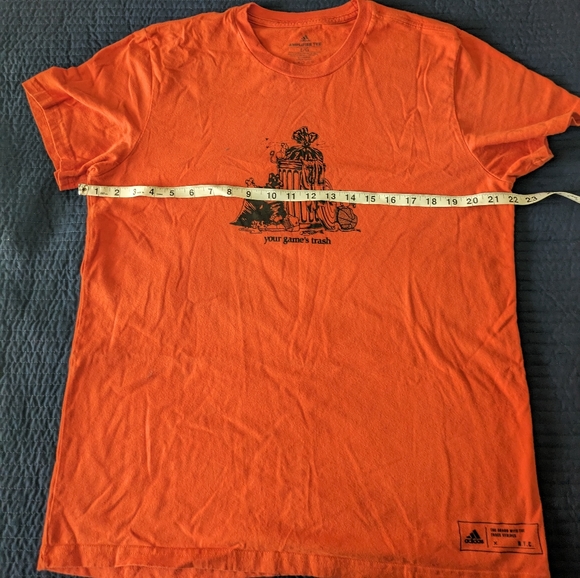 Adidas Men Large "Your Game is Trash" Shirt Orange 102024 - Picture 5 of 7
